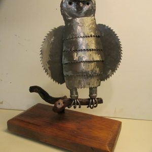 Owls- Perched Owl on Wood Base