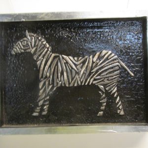 Animals- Zebra on Black with Chrome Frame