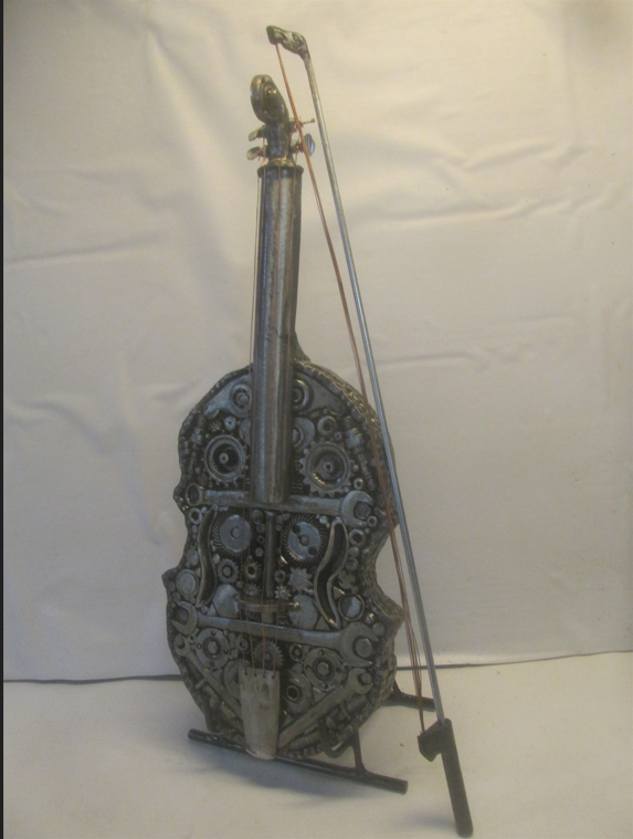 Violin with Stand and Bow
